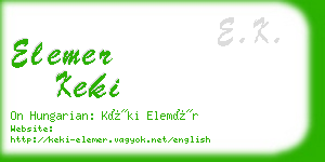 elemer keki business card